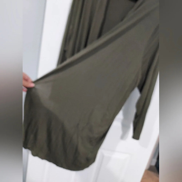 Lands' End Olive Green Open Front Long Sleeve Cardigan in Size 3X (24W-26W) - Picture 9 of 10